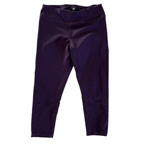 GAIAM Women’s Large Purple Yoga Stretch Pants with cut out design on calves